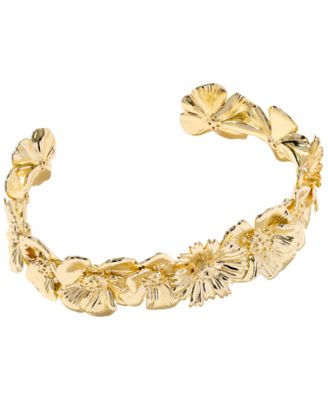 14k Gold-Plated Cailey Flower Cuff Bracelet