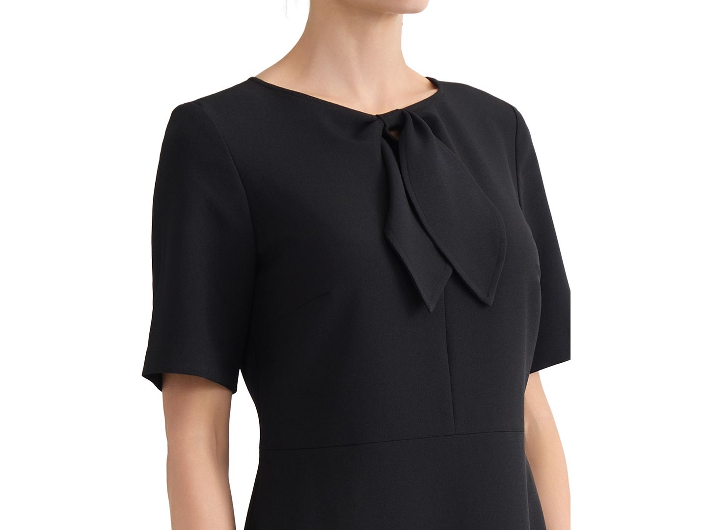 Женское платье Kasper Tie-Neck Short-Sleeve Sheath, цвет: Чёрный — фото 6