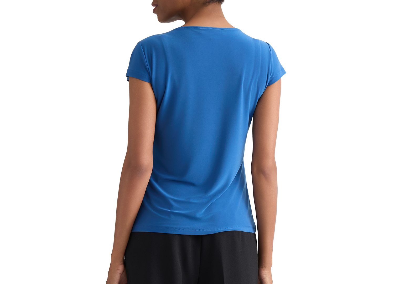 Women's Cowl-Neck Cap-Sleeve Blouse