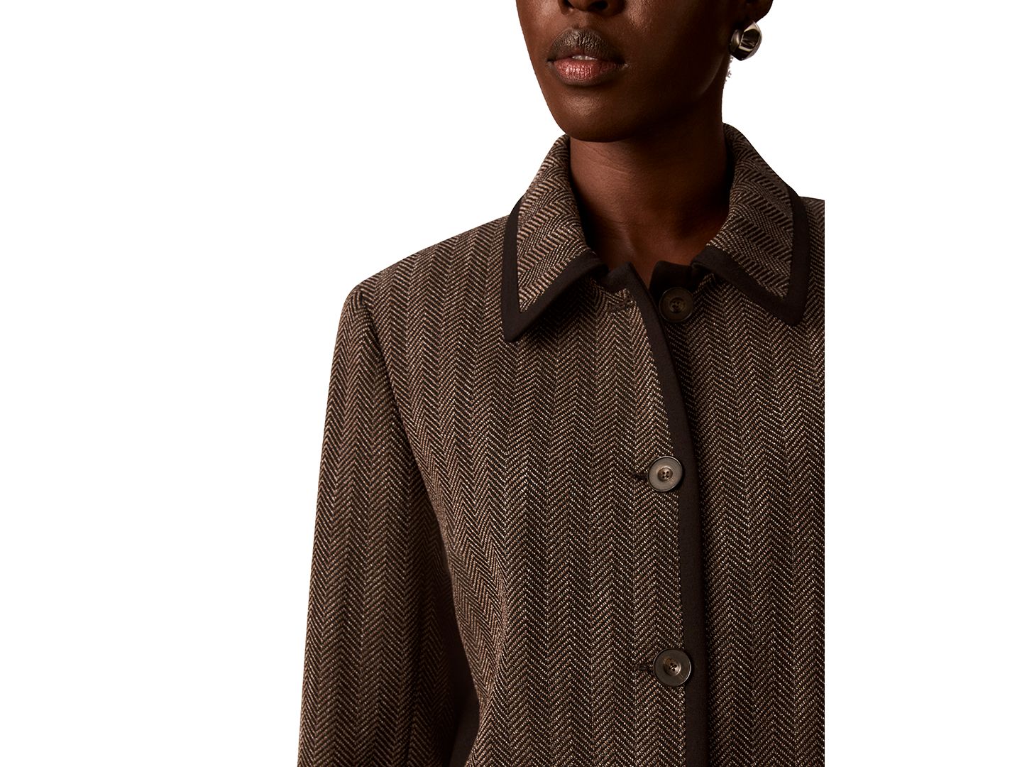 Женская куртка Calvin Klein Petite Four-Button Collared, цвет: Чёрный разноцветный — фото 4
