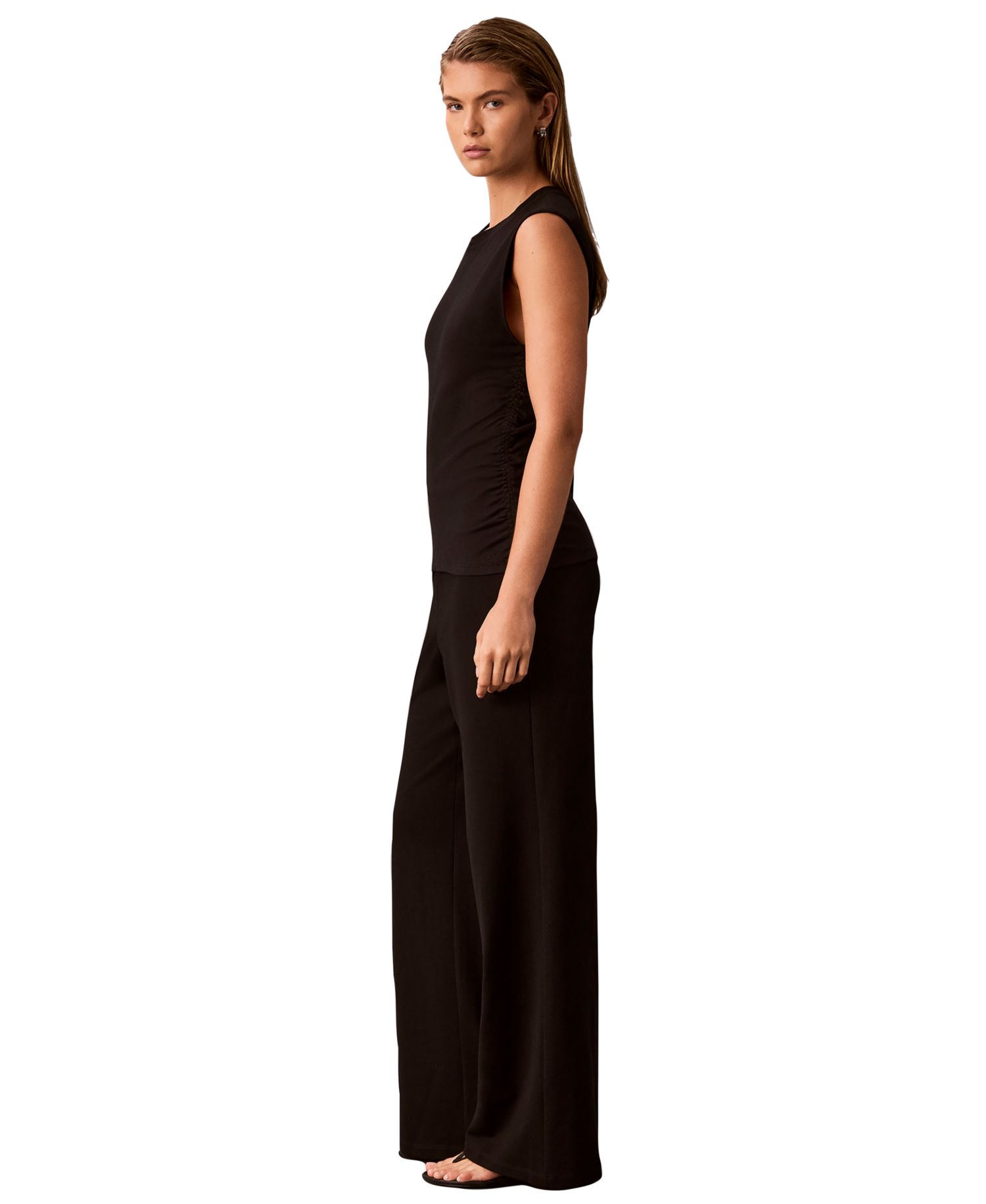 Petite High-Waisted Pull-On Wide-Leg Pants
