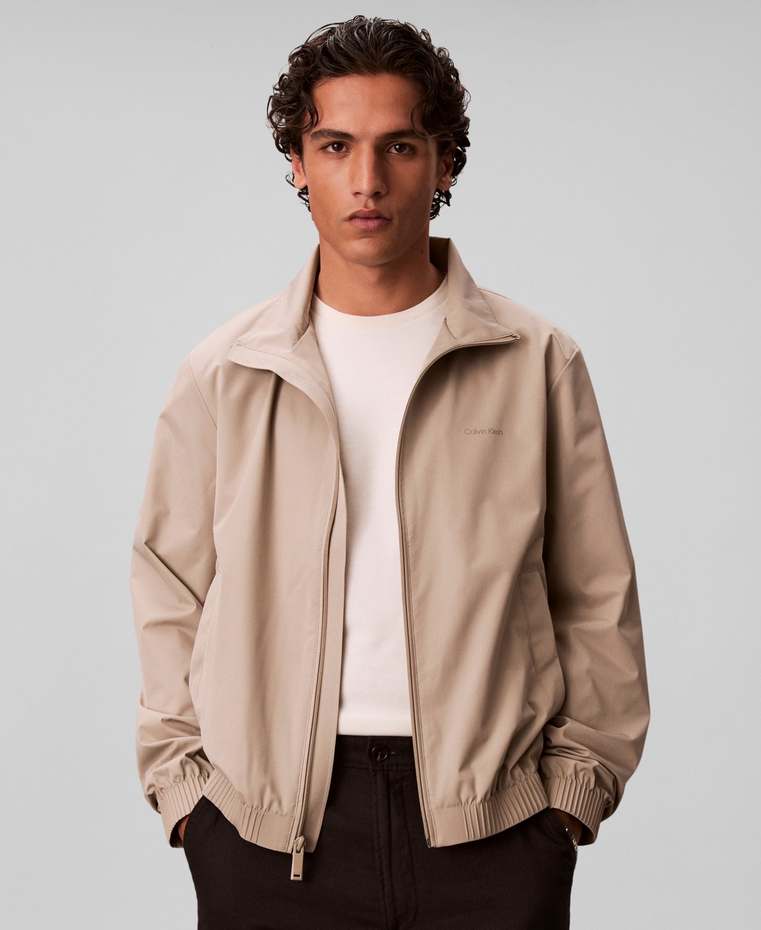 Men's Lightweight Windbreaker Stand Collar Jacket