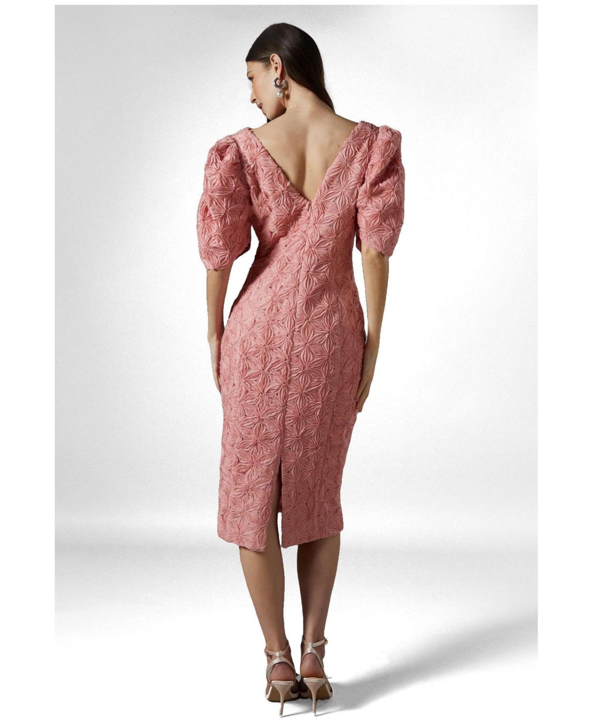 Coast Women's Floral Pleated Sleeve Pencil Dress