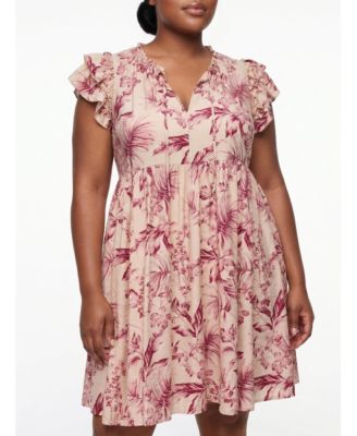 Women's Plus Size Belle Isle Flutter Sleeve Mini Dress