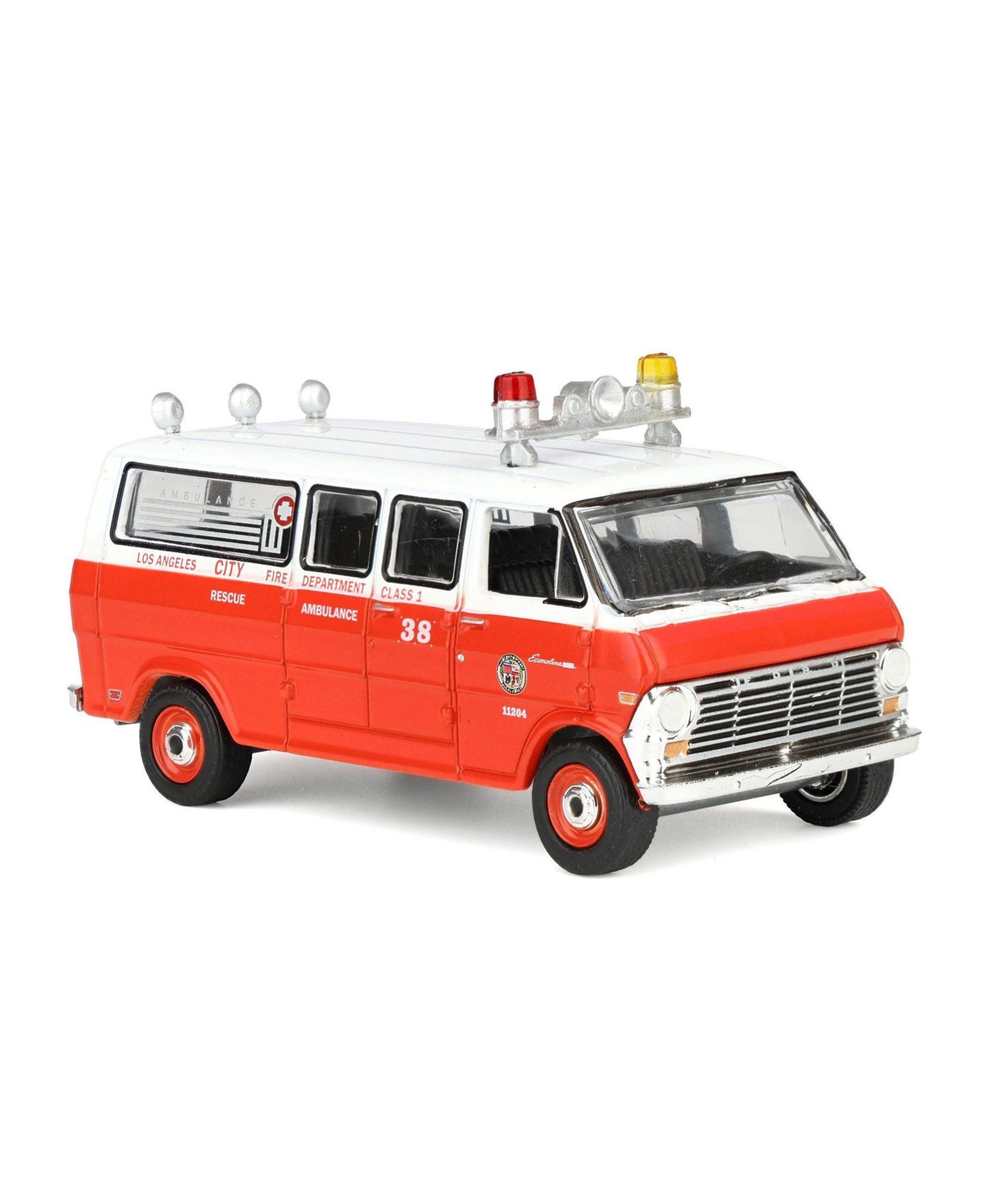 Детская игрушка Greenlight 1/64 1969 Ford Econoline Ambulance, Los Angeles Fire Department, Fire and Rescue Series 5, цвет: Красный — фото 2