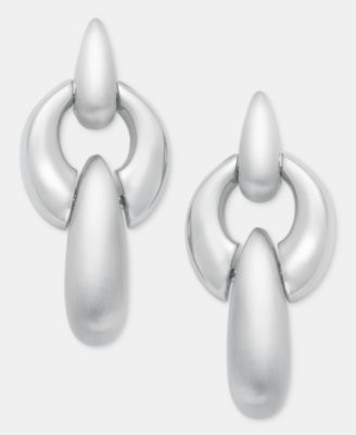 Puffy Linked Linear Drop Earrings