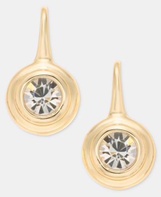 Crystal Bezel Drop Earrings 