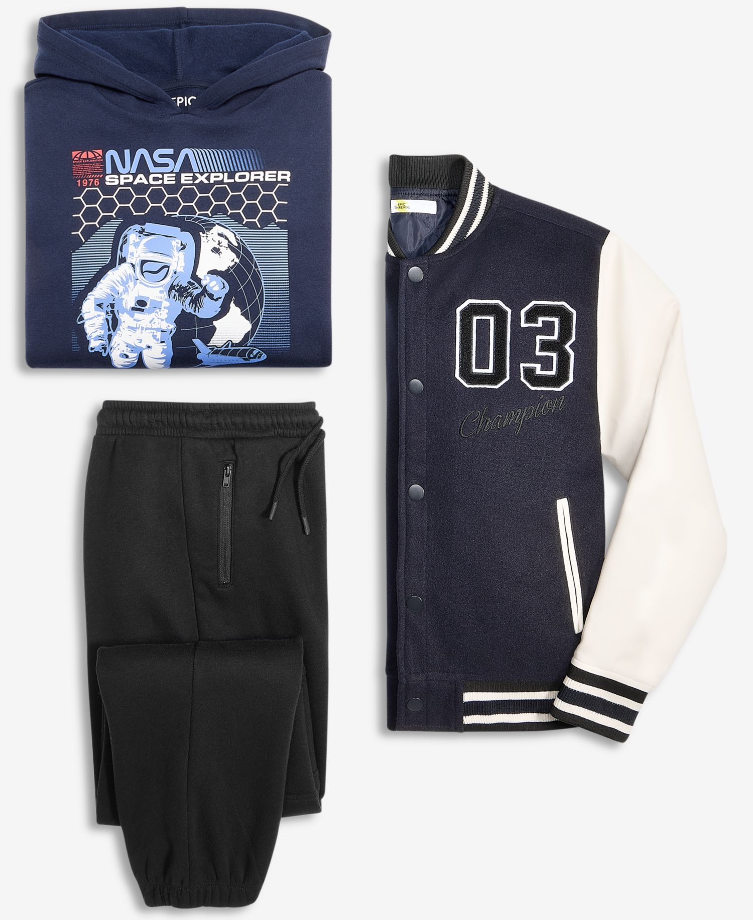 Boys' XS-XL NASA Space Explorer Pullover Hoodie