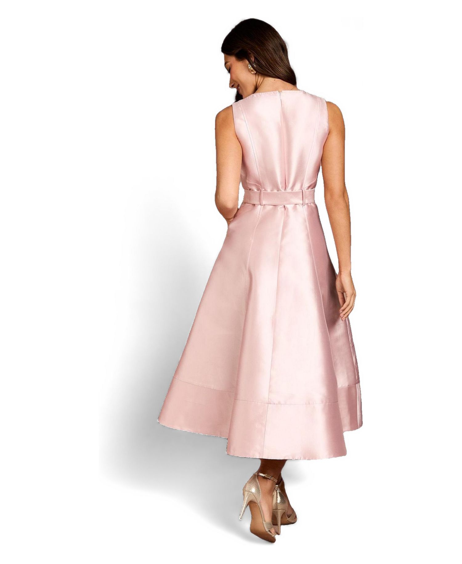 Women's Button Through Belted A-Line Dress