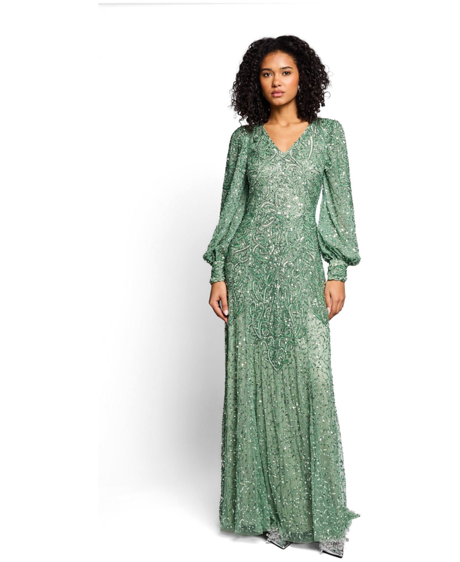 Women's Embellished Sequins Net Gown