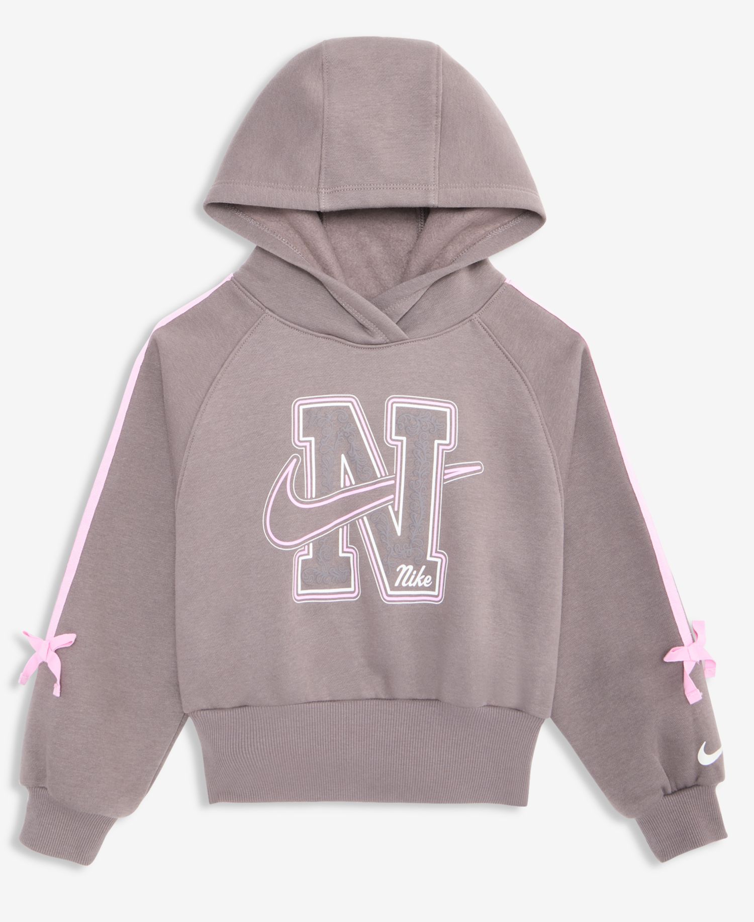 Girls' 4-6X Bow-Detail Long-Sleeve Graphic Hoodie
