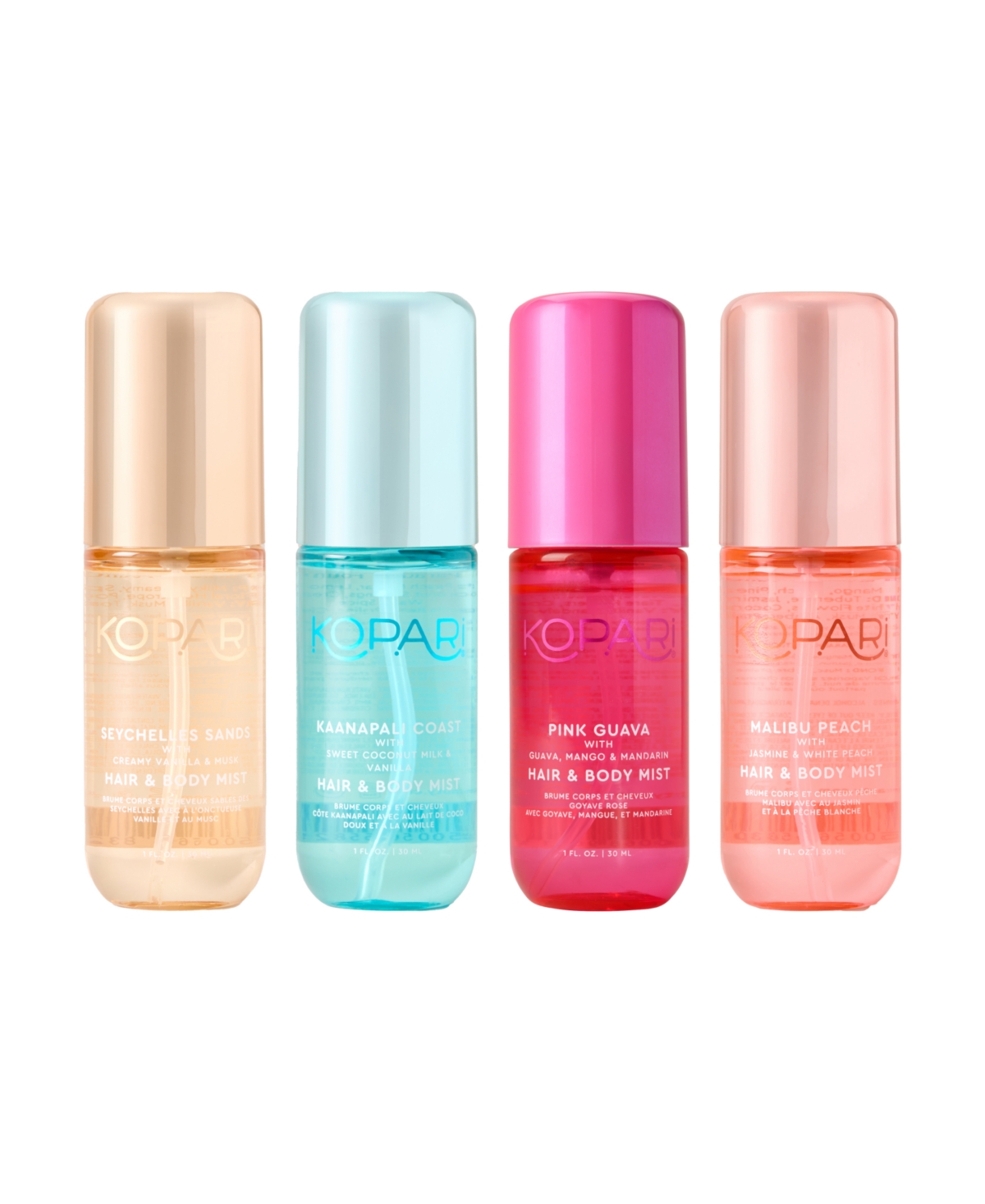 Kopari Beauty 4-Piece Mist Away To Tropics Hair & Body Mist Kit