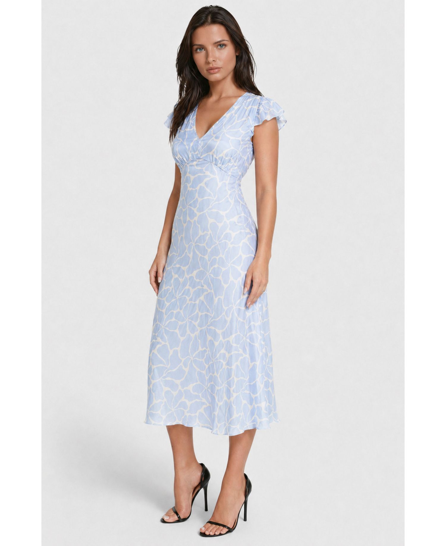 Women's Ceycrepe Satin V-Neck Maxi Dress