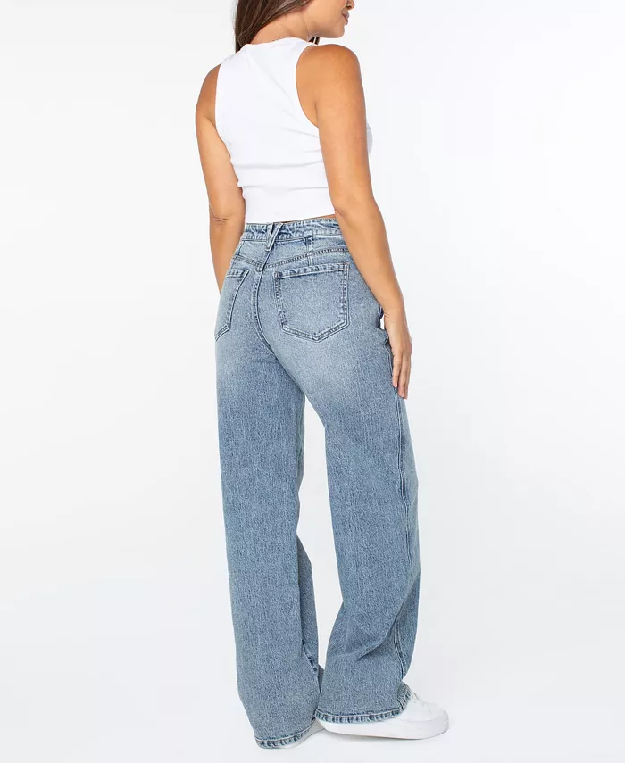 Juniors' Mariah High-Rise Baggy Wide-Leg Curvy Jeans - thumbnail 4