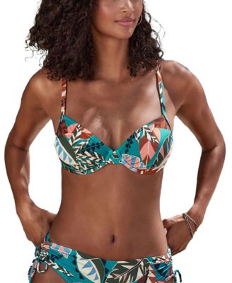 Women's Tropical Underwire Bikini Swimsuit Top Bra Sizing