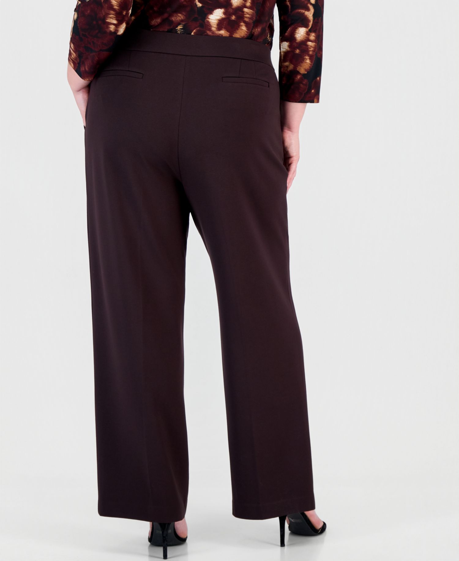 Plus Size Wide-Leg Pull-On Pants