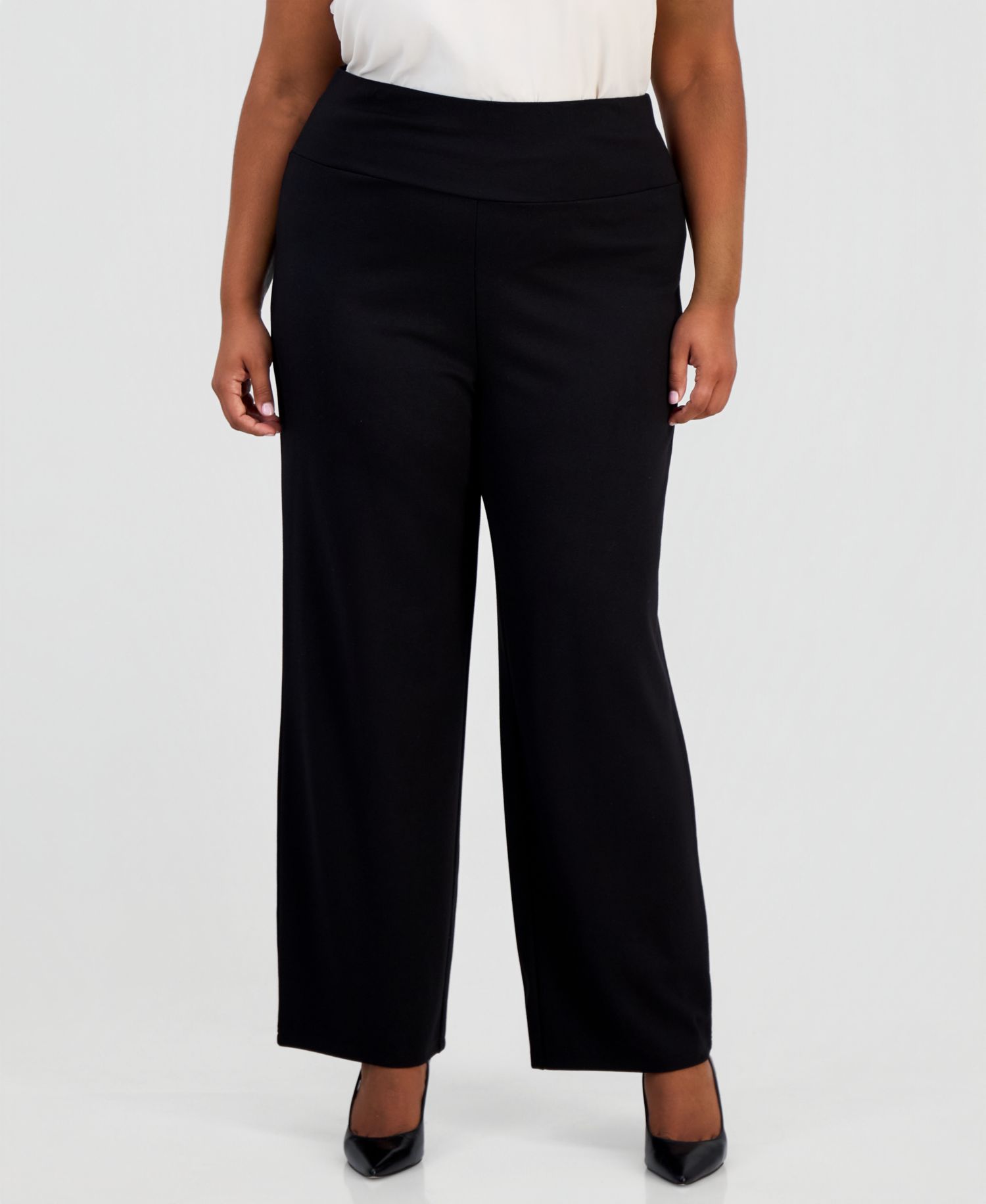 Plus Size Serenity High-Rise Wide-Leg Pull-On Trouser