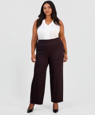 Plus Size Serenity High-Rise Wide-Leg Pull-On Trouser