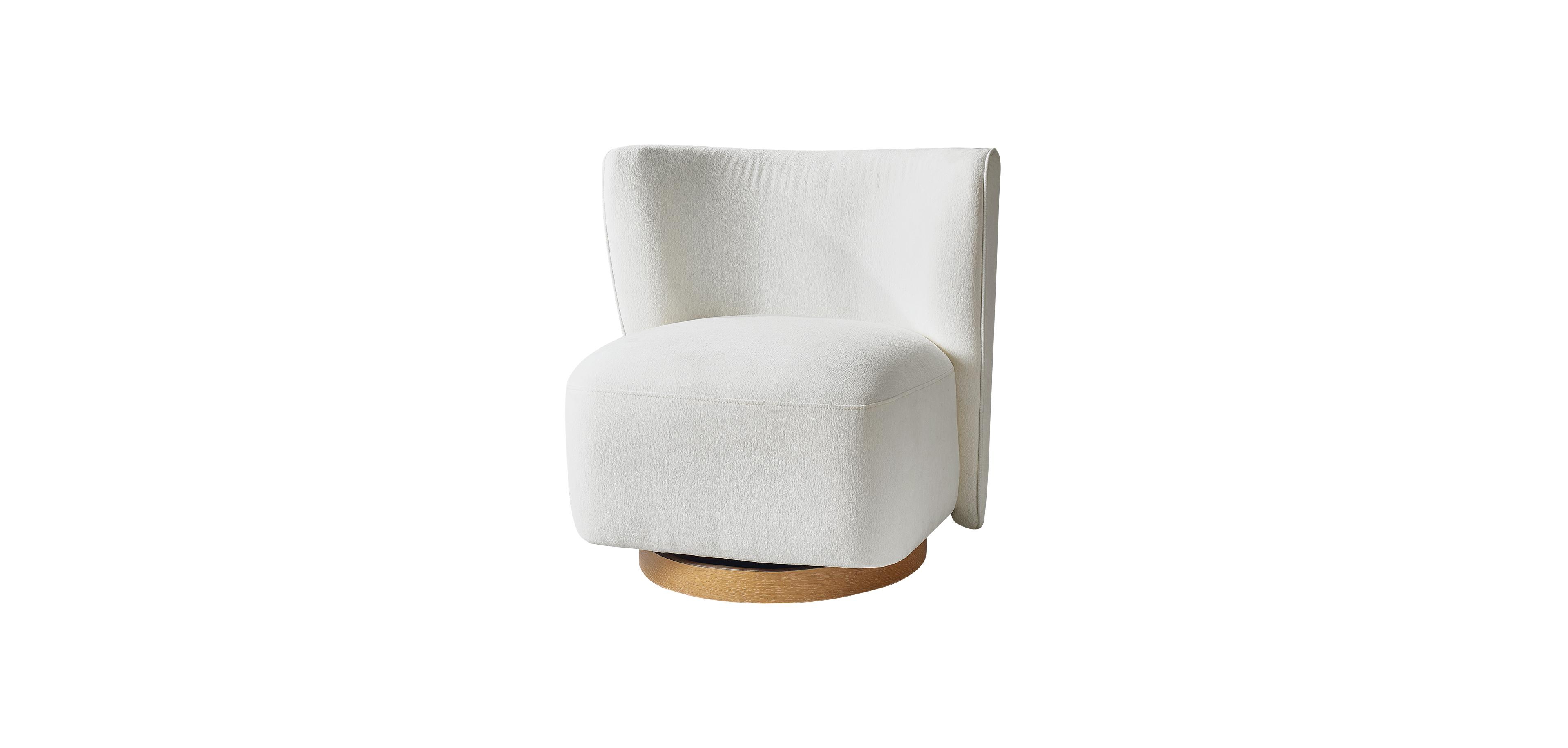 Hulala Home Haze Modern Boucle Upholstered Wingback Swivel Barrel Chair with Fully Assembled