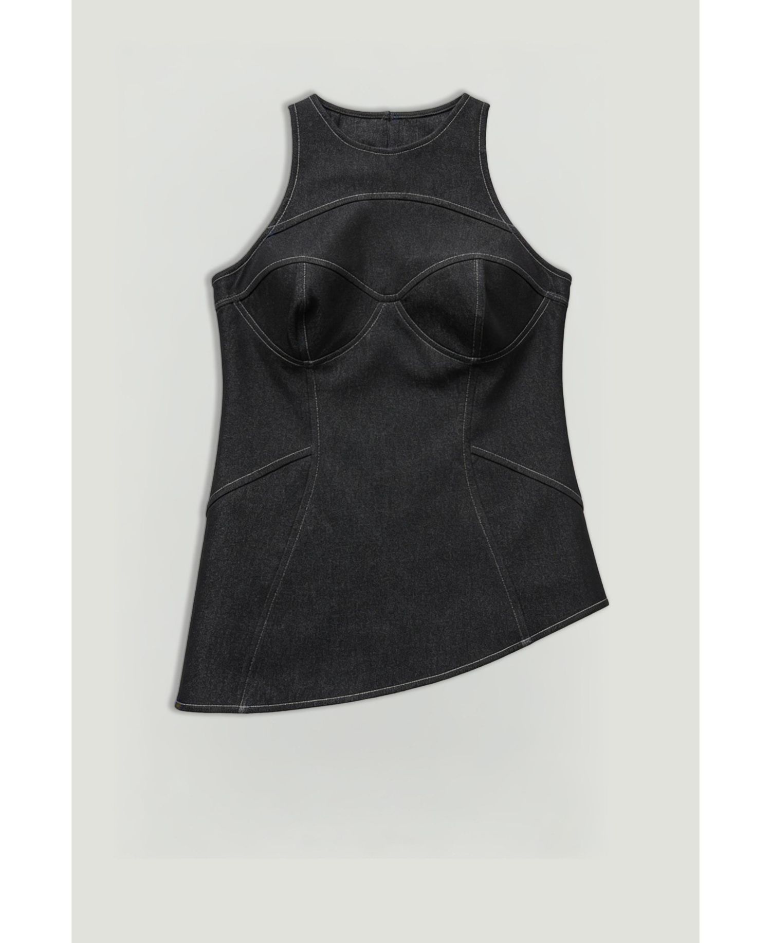 Women's Halter Neck Denim Bustier Top