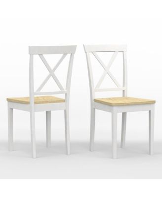 X-Back Solid Wood Dining Chairs, Set of 2