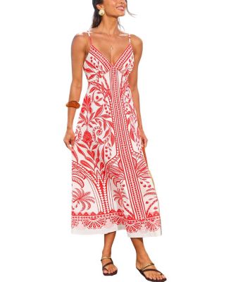 Women's Palm Tree Lane Tropical Maxi Beach Dress