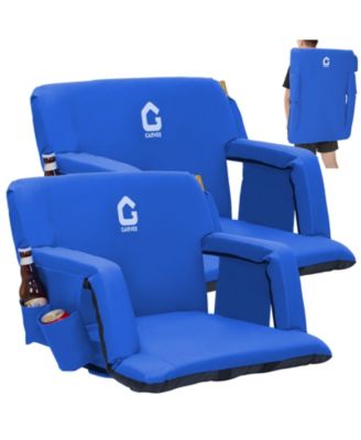 2-Pack Portable 20.5in Folding Reclining Stadium Seats, Folding Bleacher Chairs