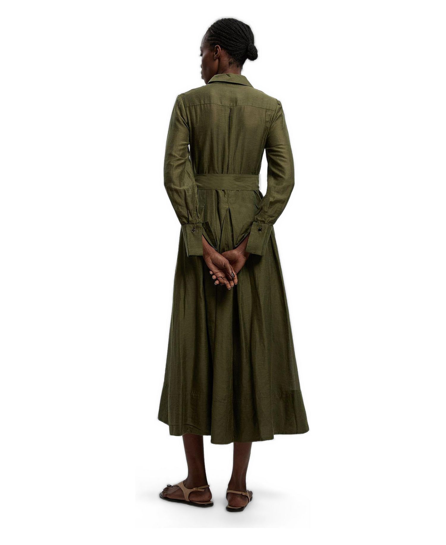 Women's Organdie Midi Shirt Dress
