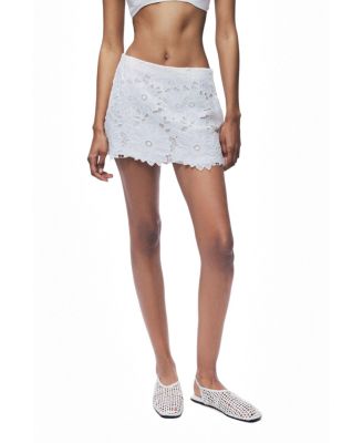 Women's Broderie-Trim Mini Skort
