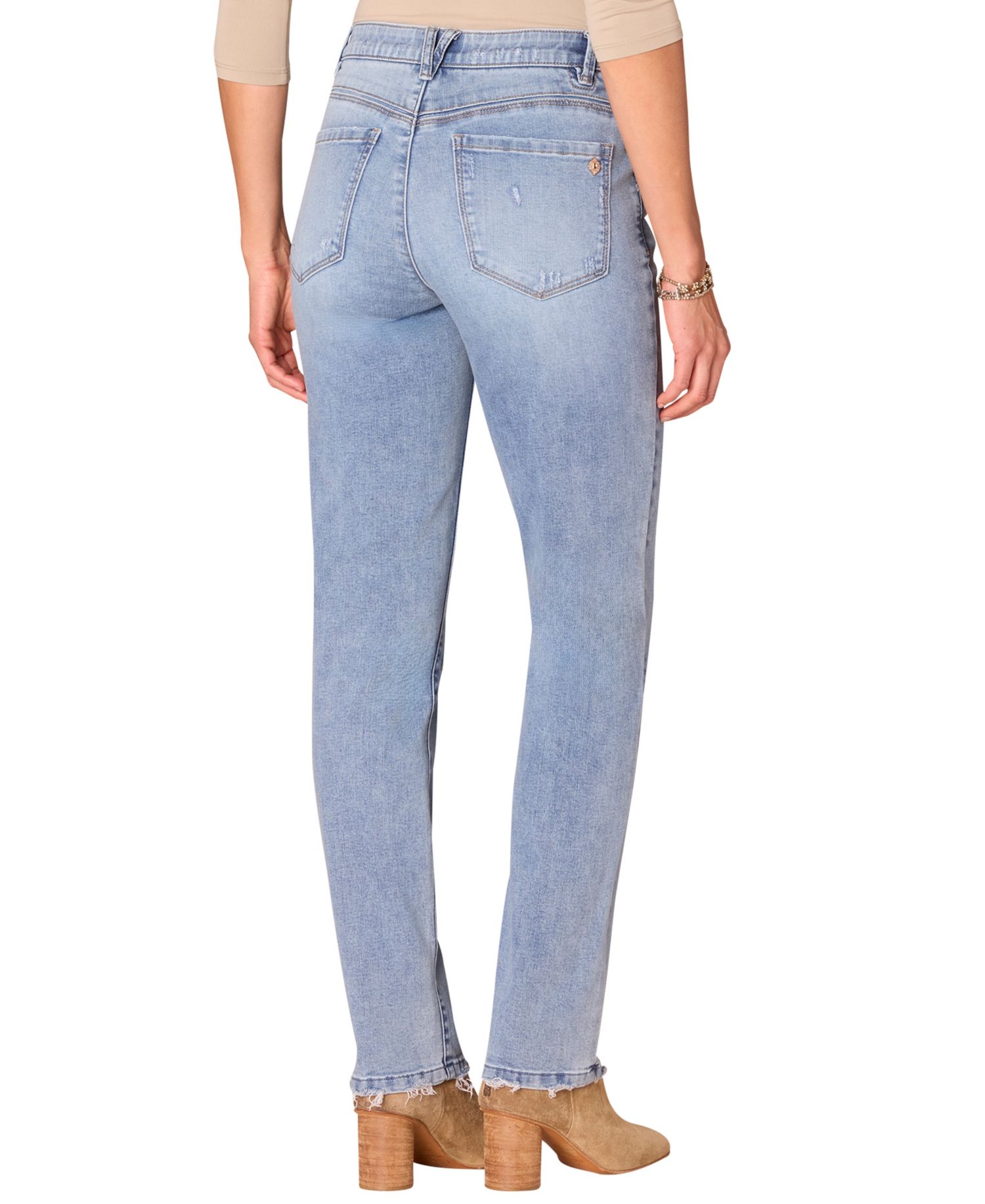 Petite High-Rise Straight-Leg Jeans