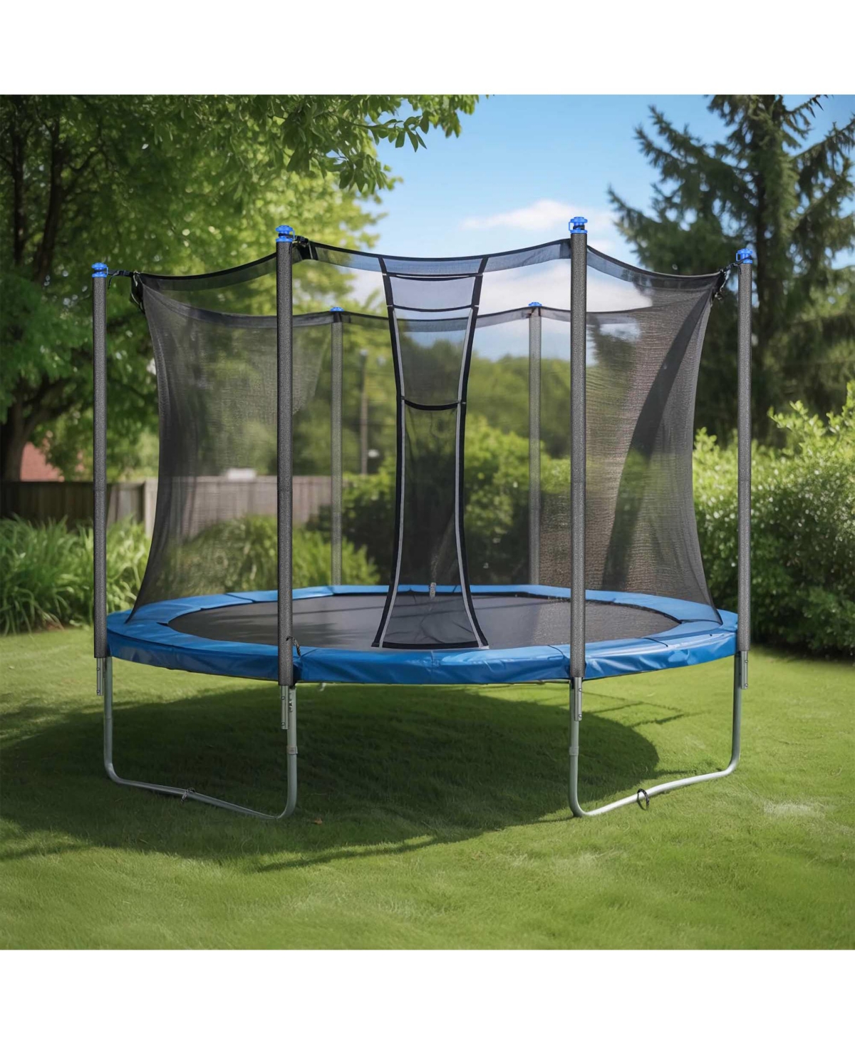 Yescom 8 Pack Trampoline Enclosure Poles w/ Caps and 11" U Shaped Ground Anchors Kit