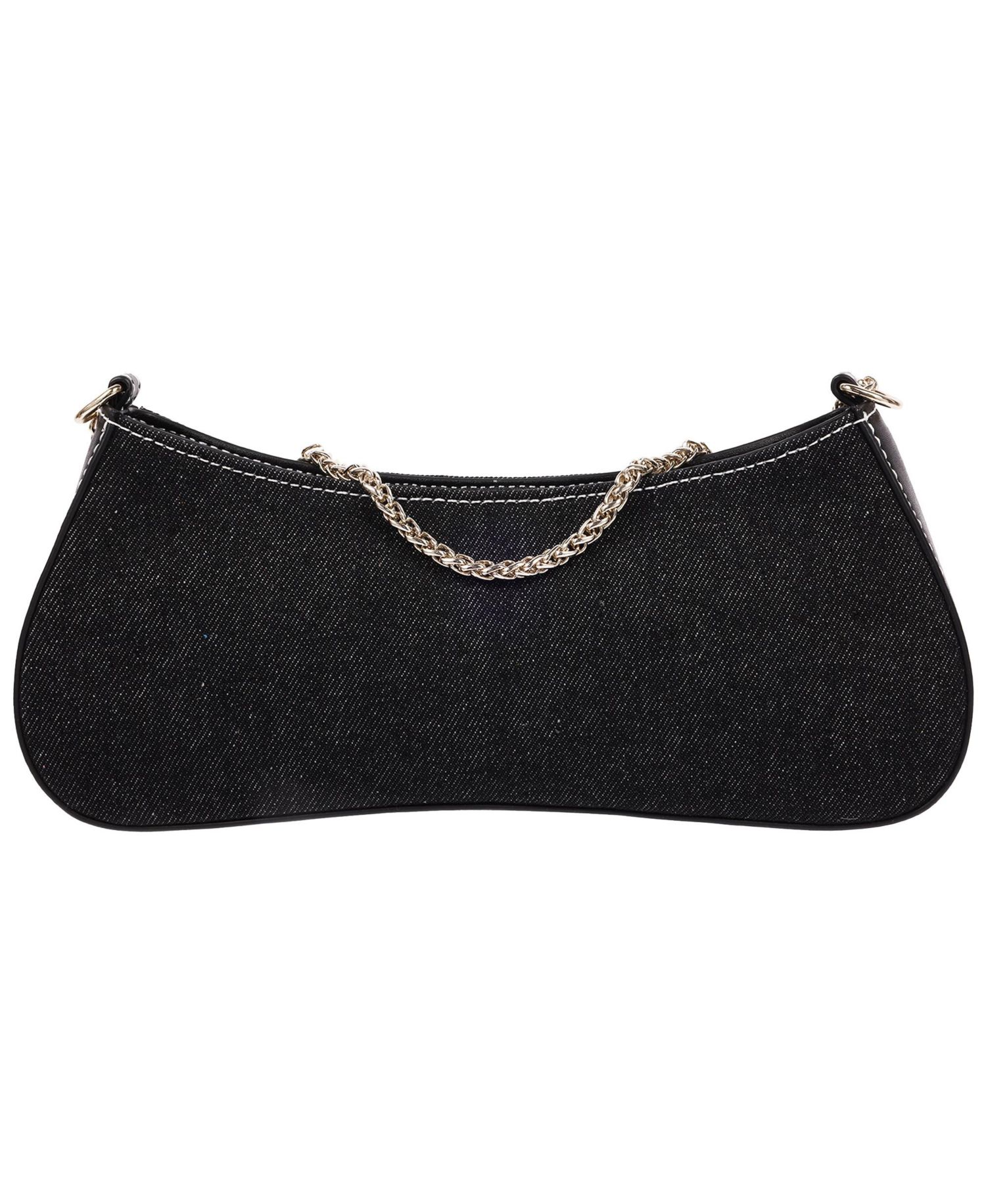 Women's Zip Top Denim Shoulder Bag