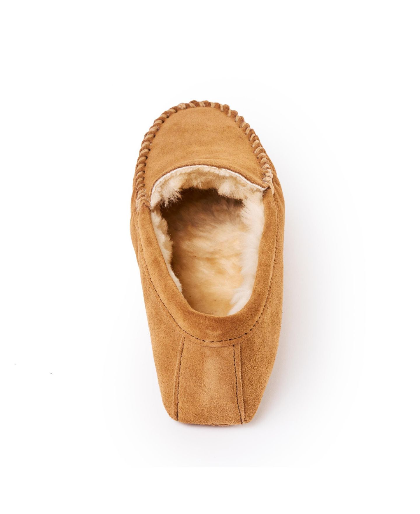 Мужские тапочки Minnetonka Suede Sheepskin Soft Leather Sole Slippers, цвет: Рыжевато-коричневый — фото 7