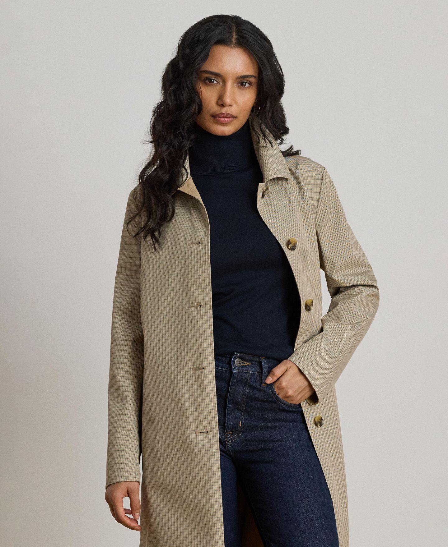 Женское пальто Lauren Ralph Lauren Reversible Trench, цвет: Клетчатый — фото 2