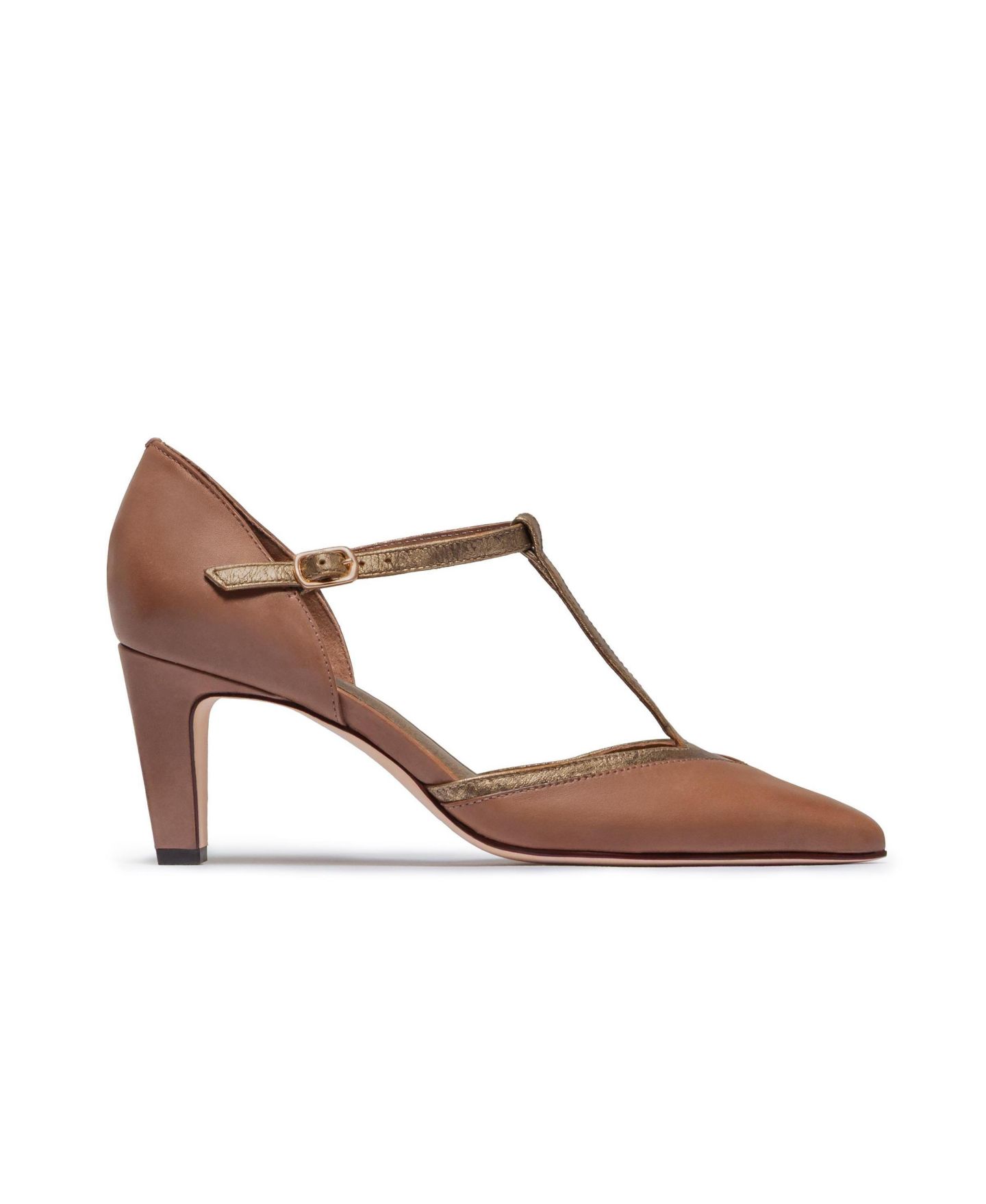 Женские туфли Bernardo Footwear Gianna T-Strap, цвет: Миндальный — фото 2