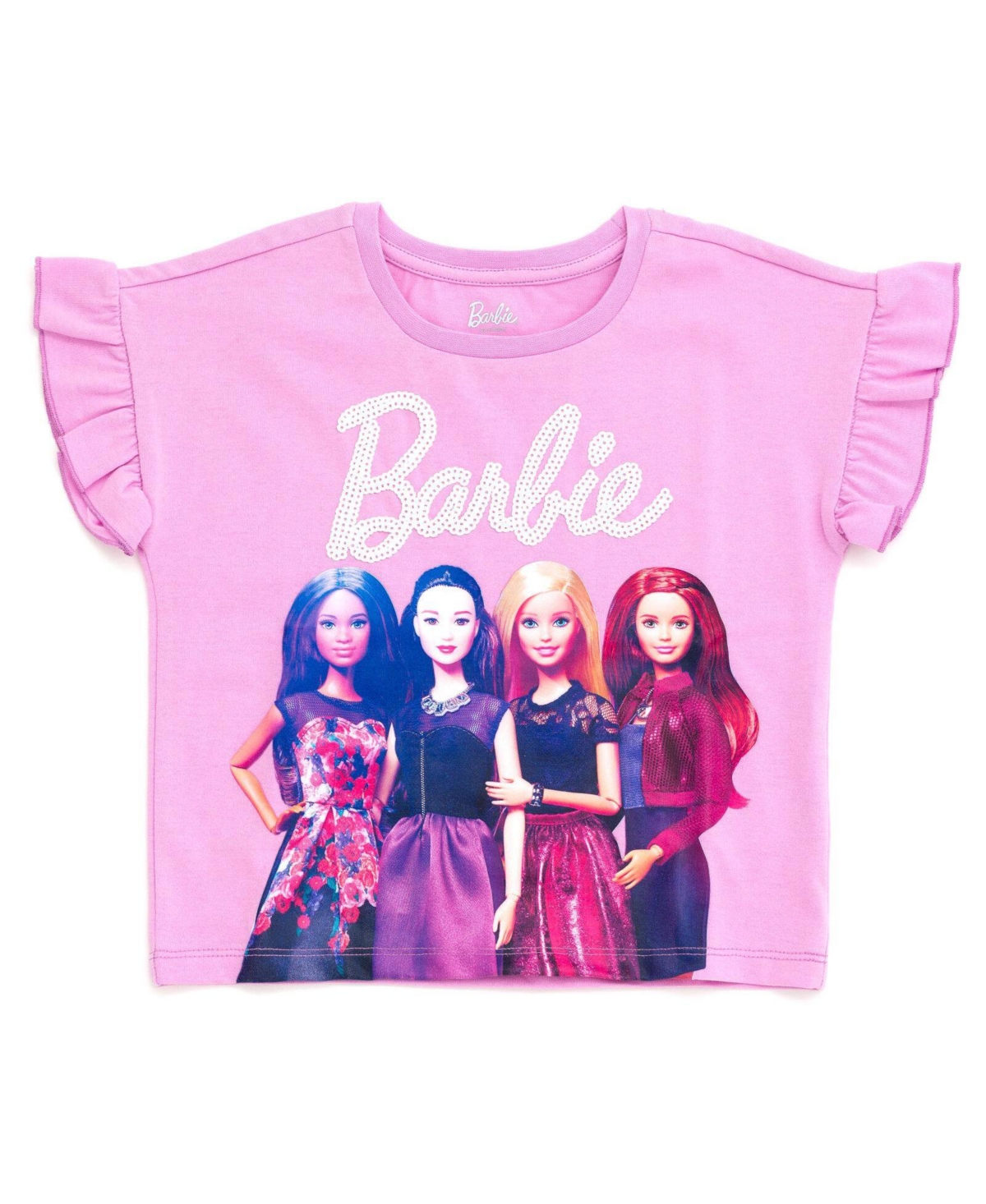 Barbie Toddler Girls 2T- 4T Sequin T-Shirt and Metallic Skirt Set