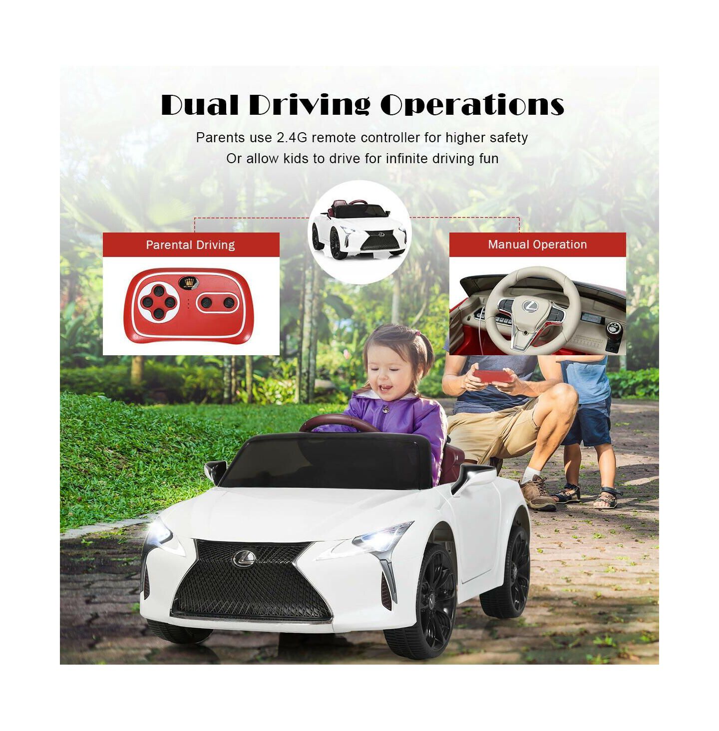 Детская игрушка Mecale Lexus LC500 Licensed Remote Control Electric Ride-On Car, 1-Seat, Ages 3+, цвет: Белый — фото 9