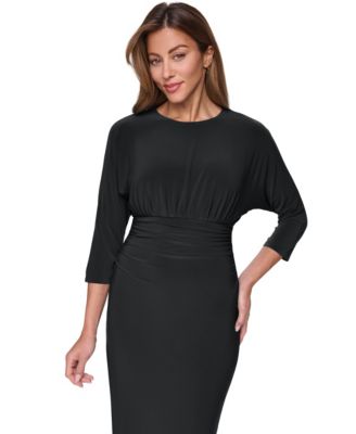 macy's black bodycon dress Midi Sequin Ruffled Mini Dress clothingtax Size:42W