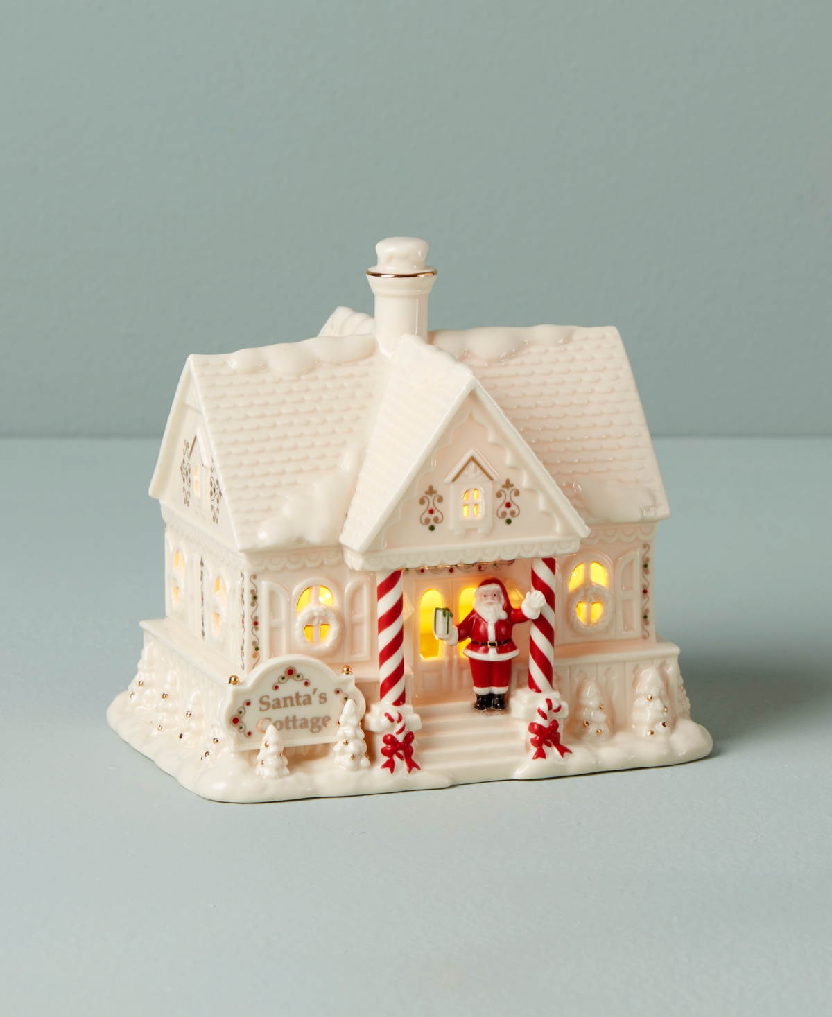 Mistletoe Park Light-up Santa's Cottage Figurine, Exclusively at Macy's