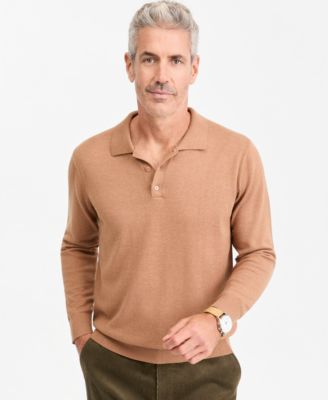 Men's Supima Cotton Long-Sleeve Polo Sweater, Macy's Exclusive