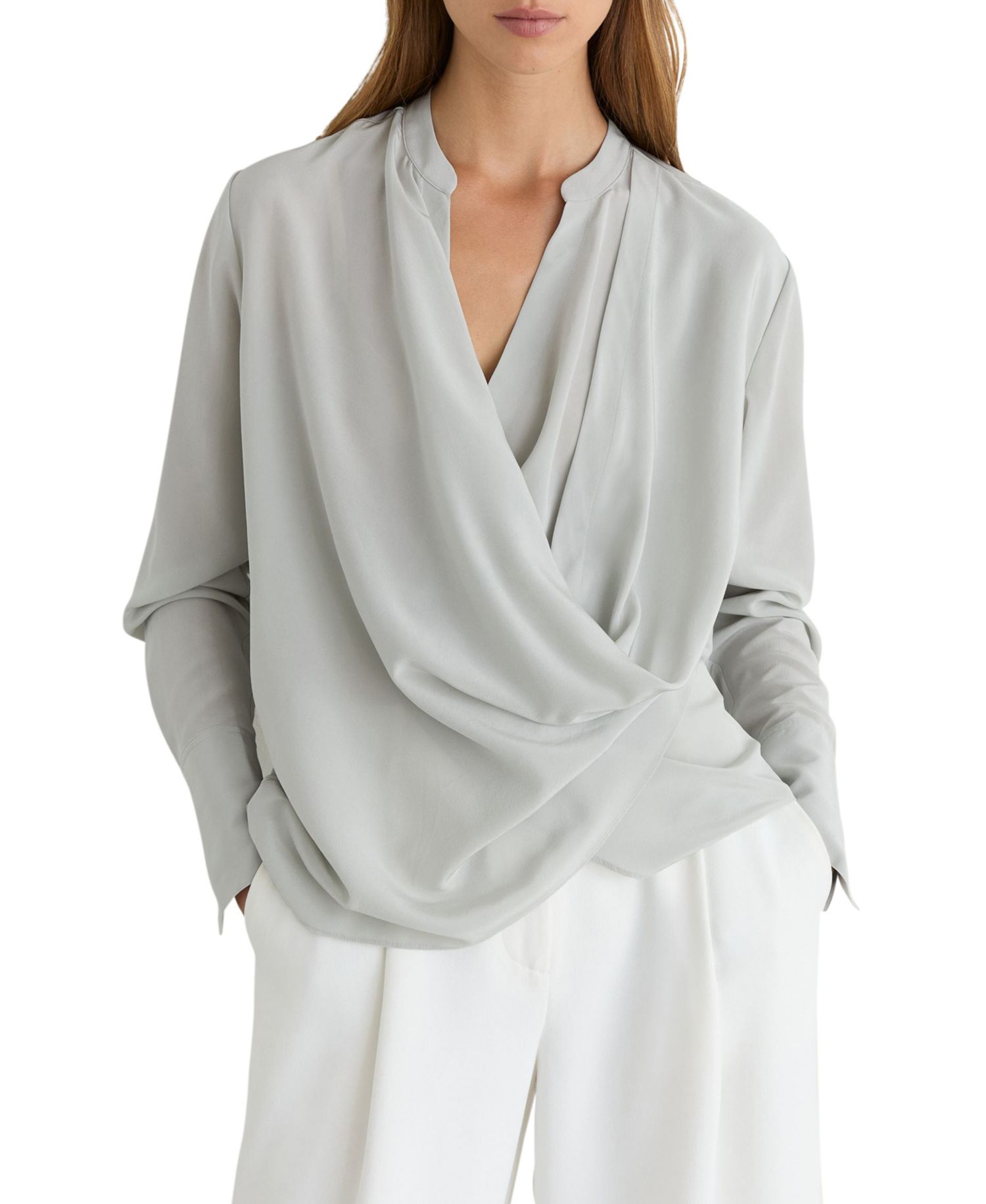 Women's Lauren Matt Silk Drape Shirt