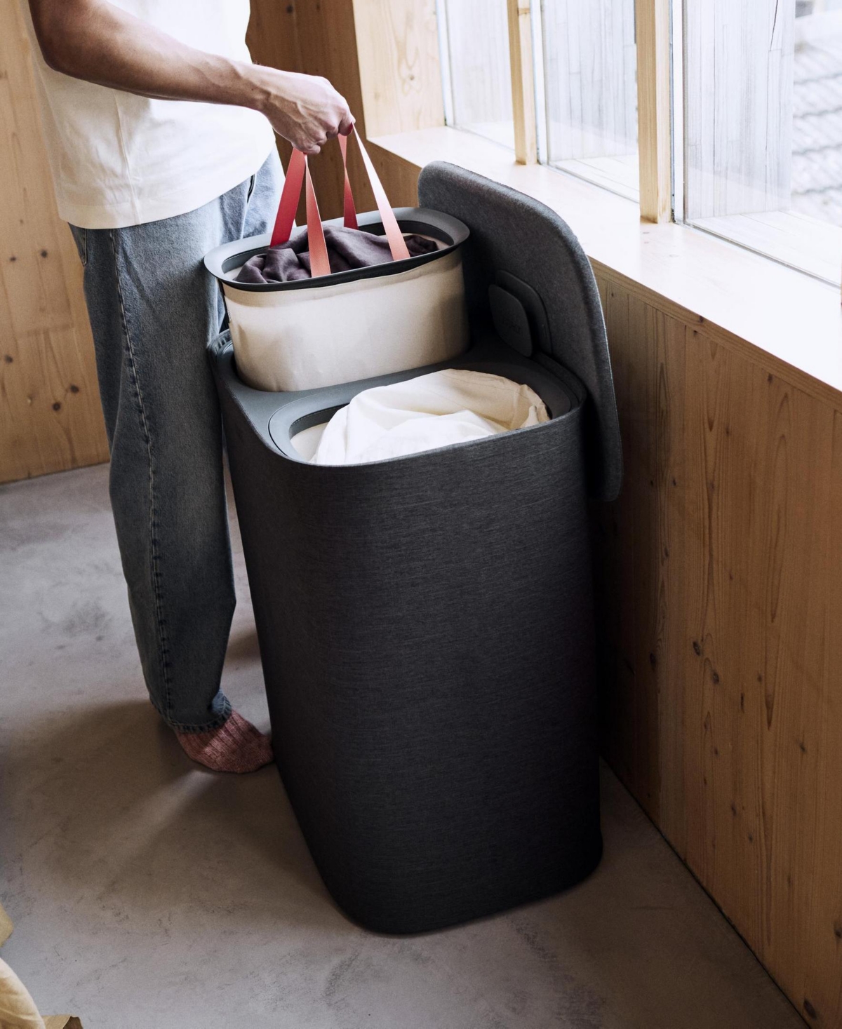 Joseph Tota Twin 90-Liter Easy-Empty Laundry Separation Basket