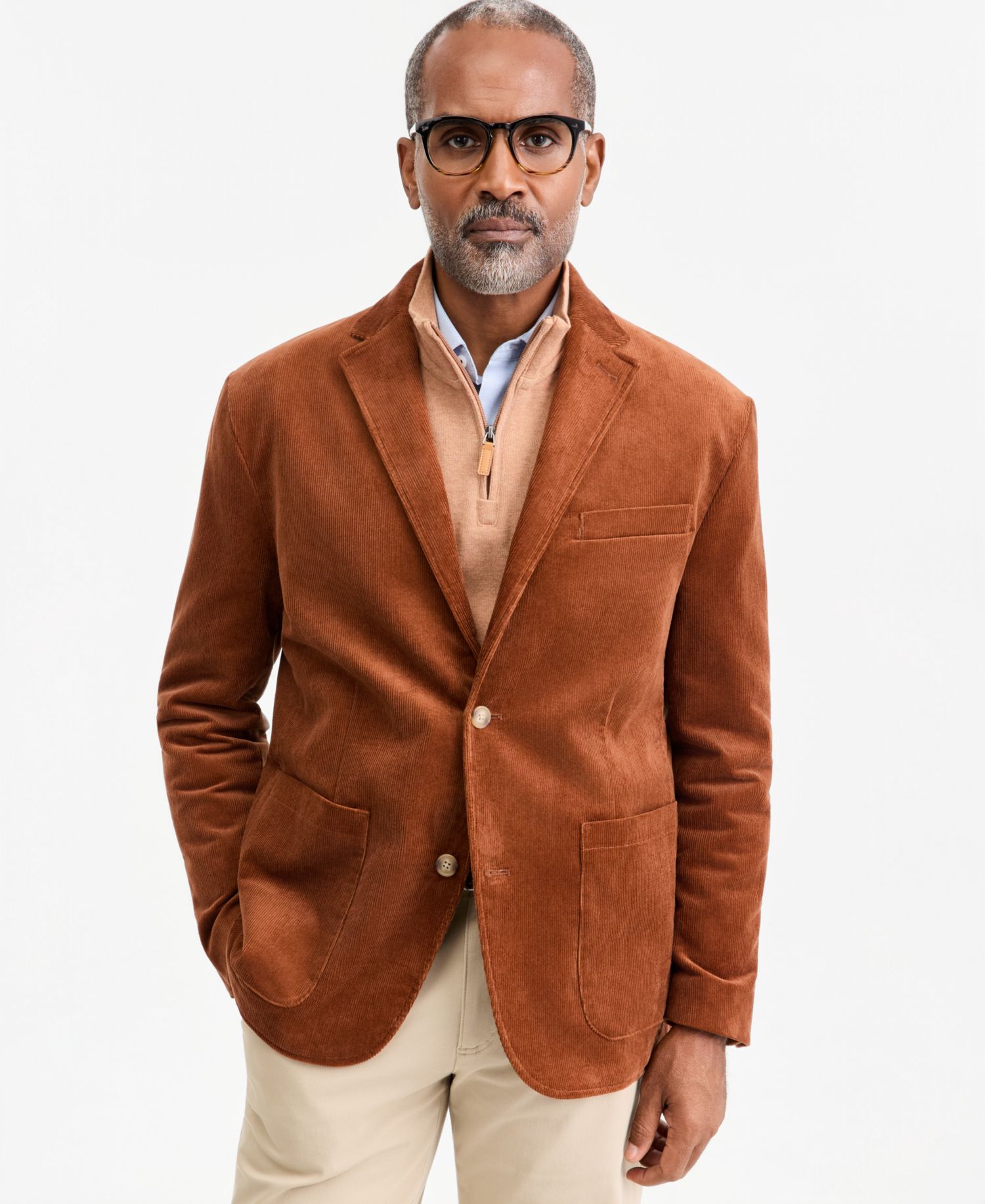 Men's Regular-Fit Corduroy Notch-Lapel Blazer