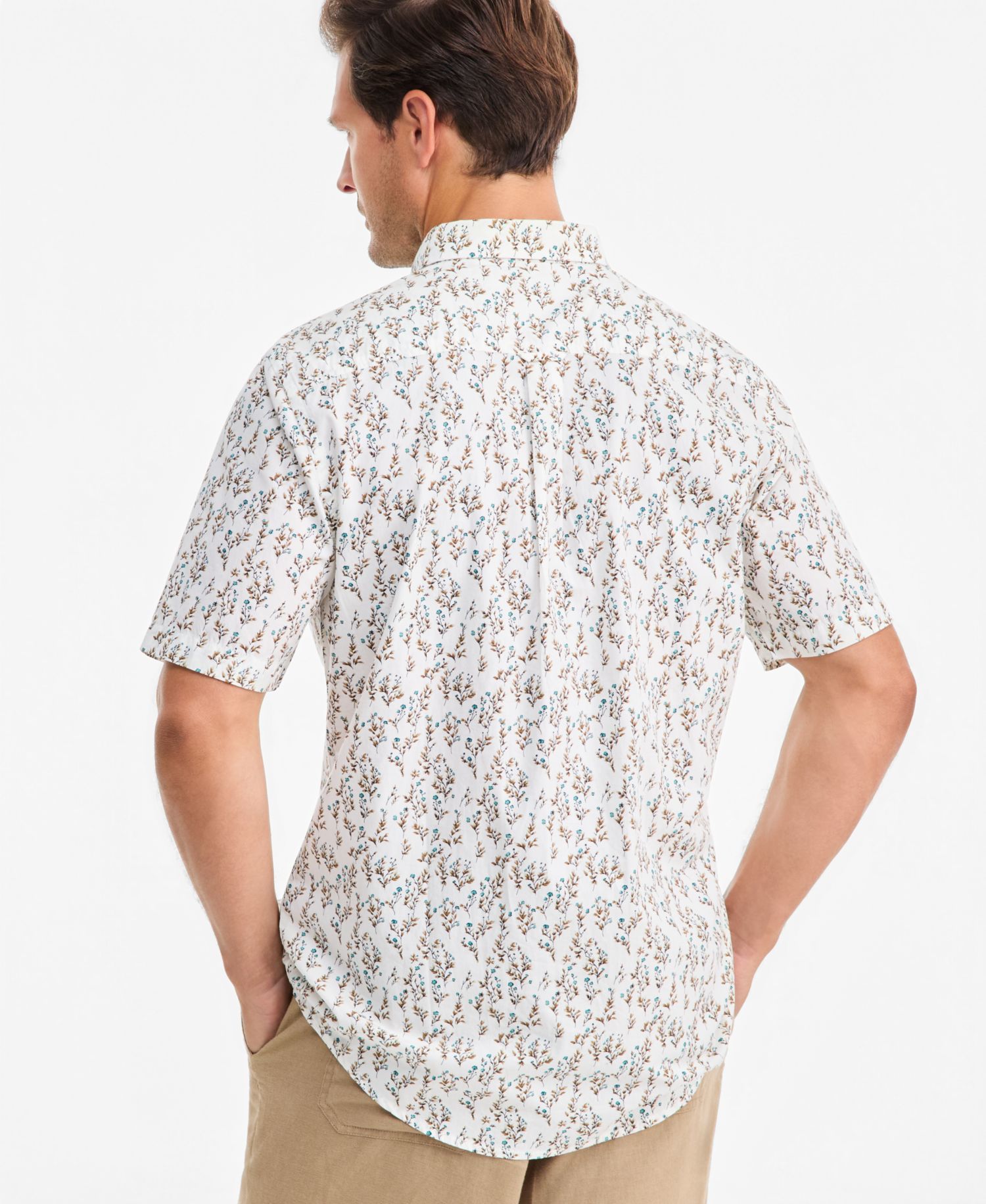 Men's Bennet Poplin Floral-Print Short-Sleeve Shirt