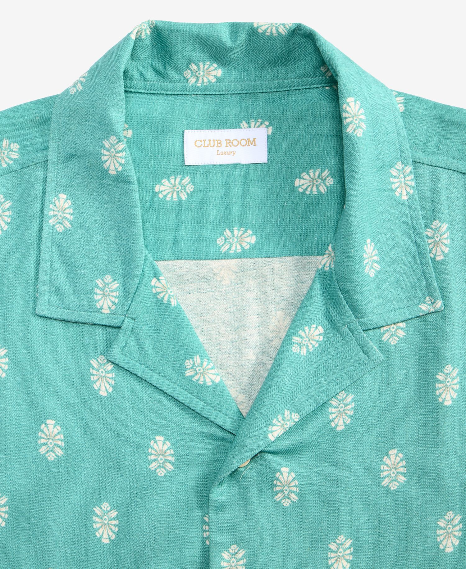 Men's Foulard-Print Silk Short-Sleeve Shirt