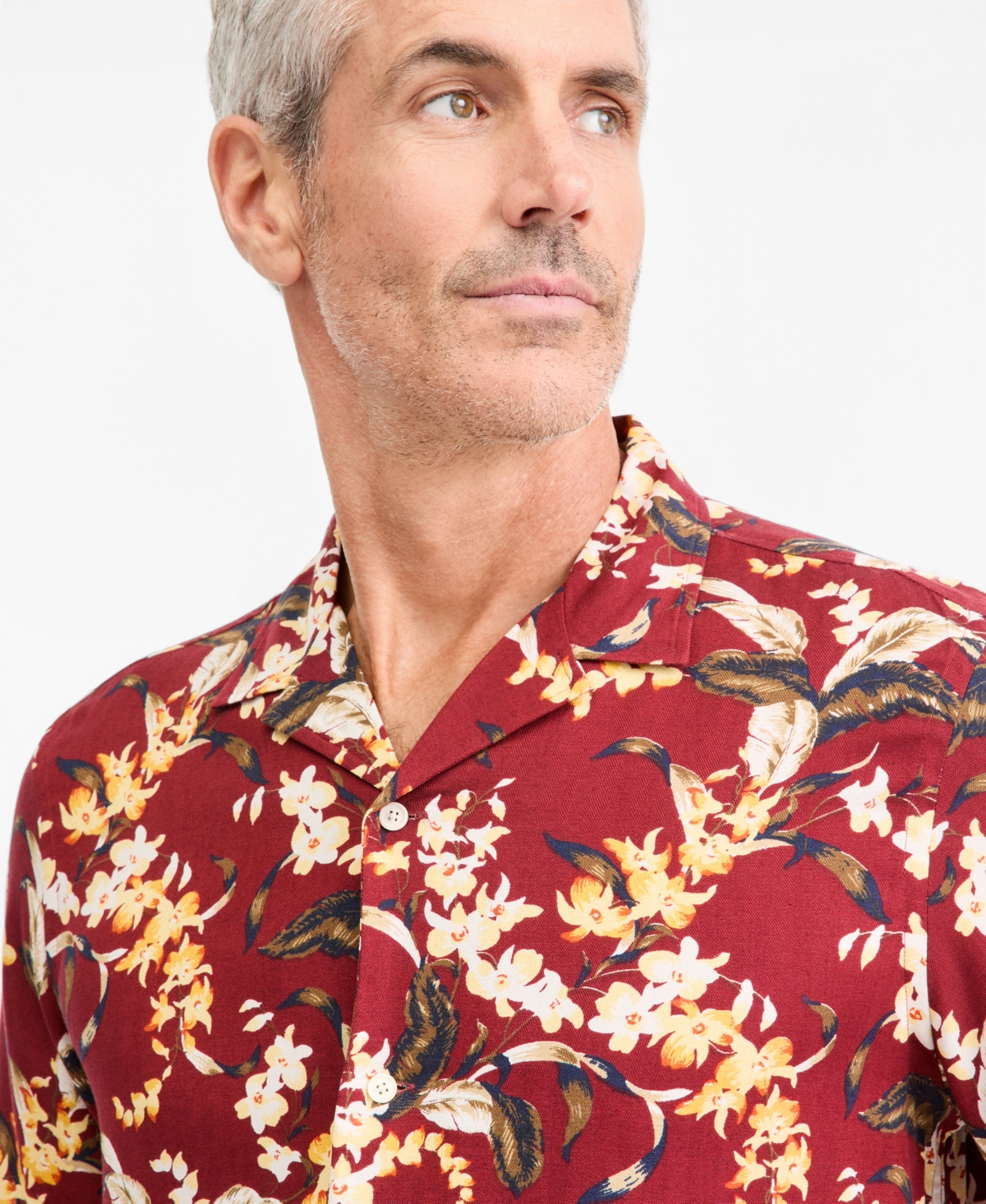 Club Room Men's Floral-Print Short-Sleeve Shirt, Macy's Exclusive