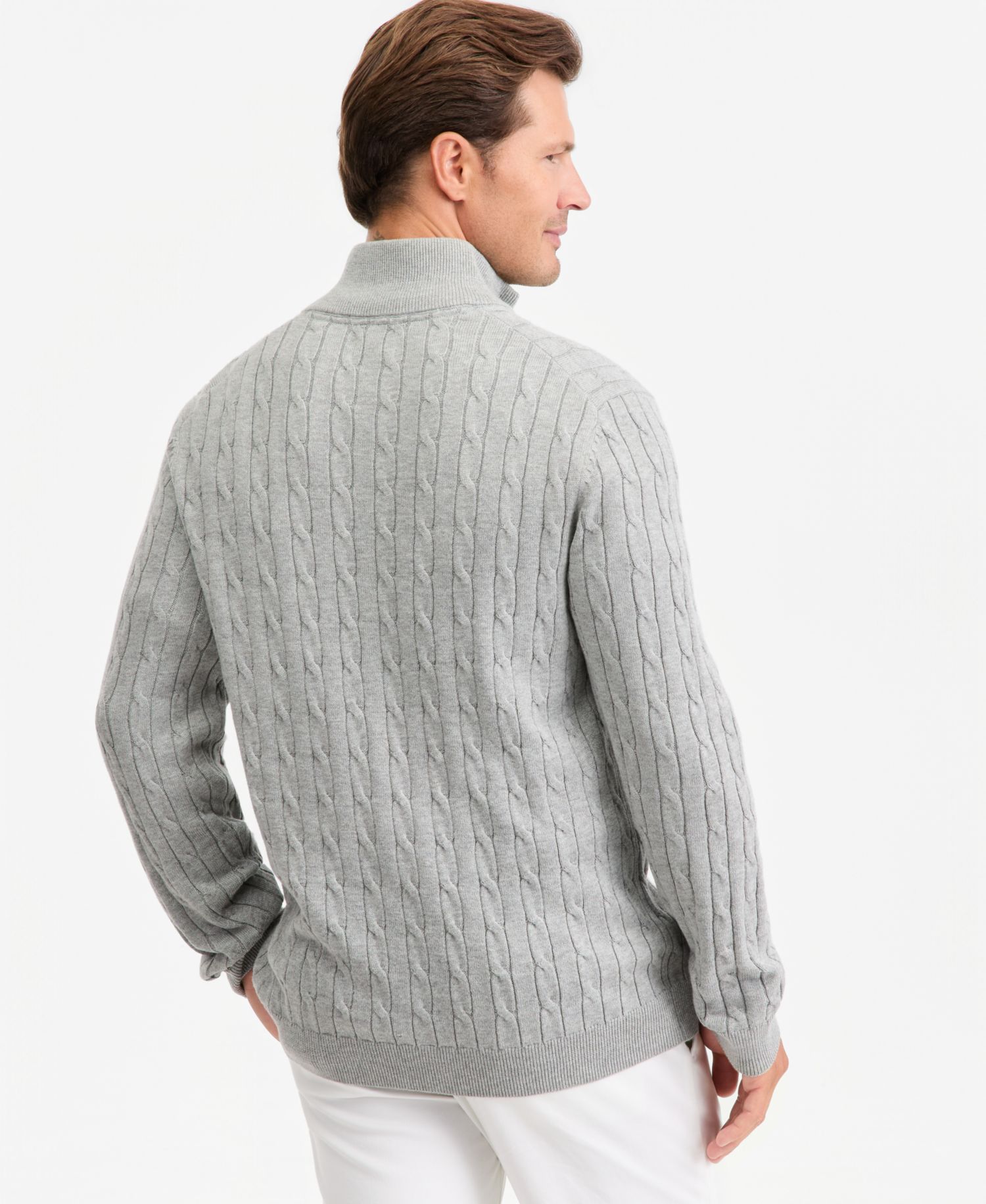 Men's Cable-Knit Full-Zip Sweater