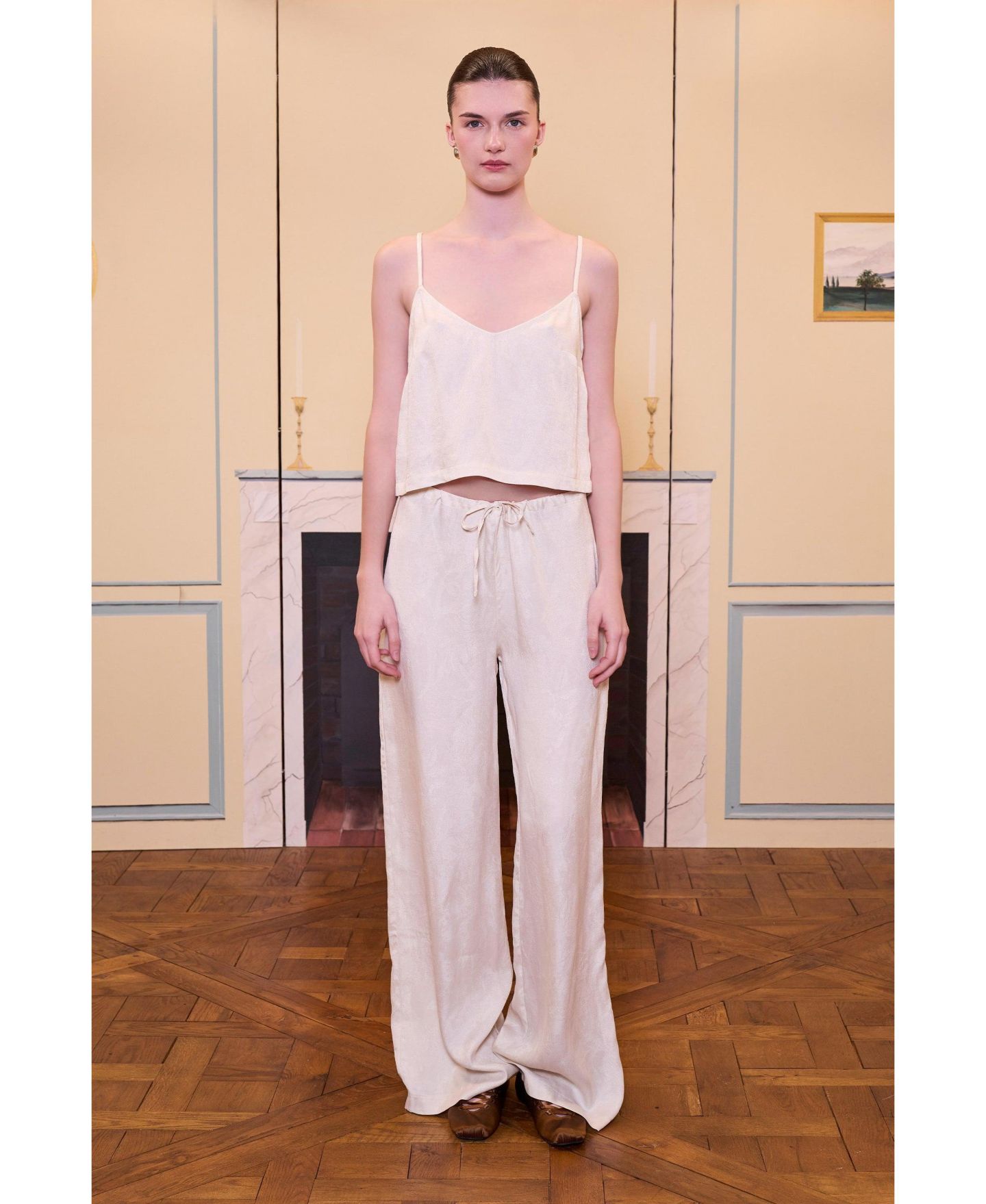 Женские брюки PCFG Daydreamers Relaxed Wide Leg, цвет: Бежевый — фото 5