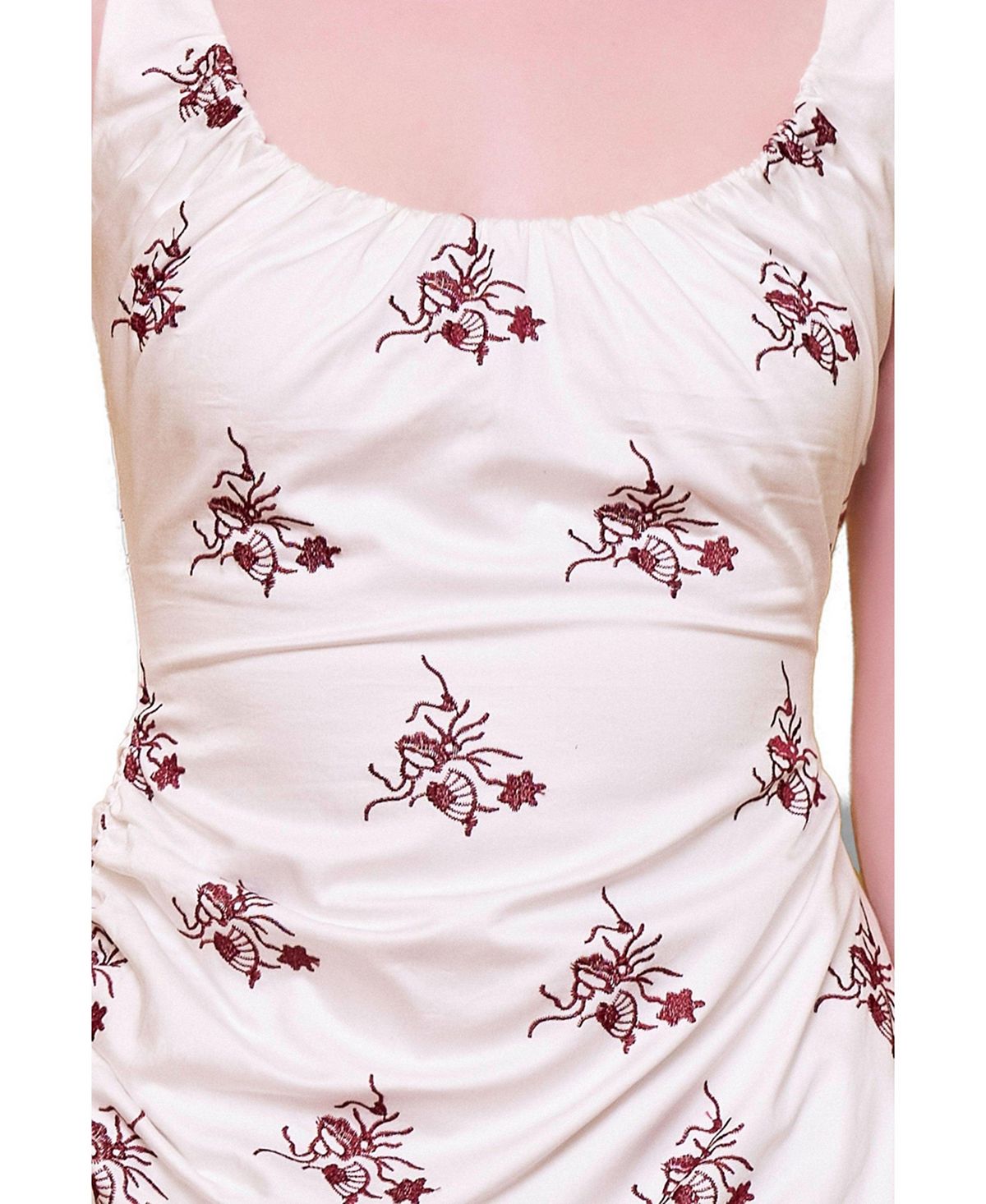 PCFG Women's The Broderie Anglaise Edit Asymmetric Embroidered Mini Dress view 3 — MAYCSS fashion products