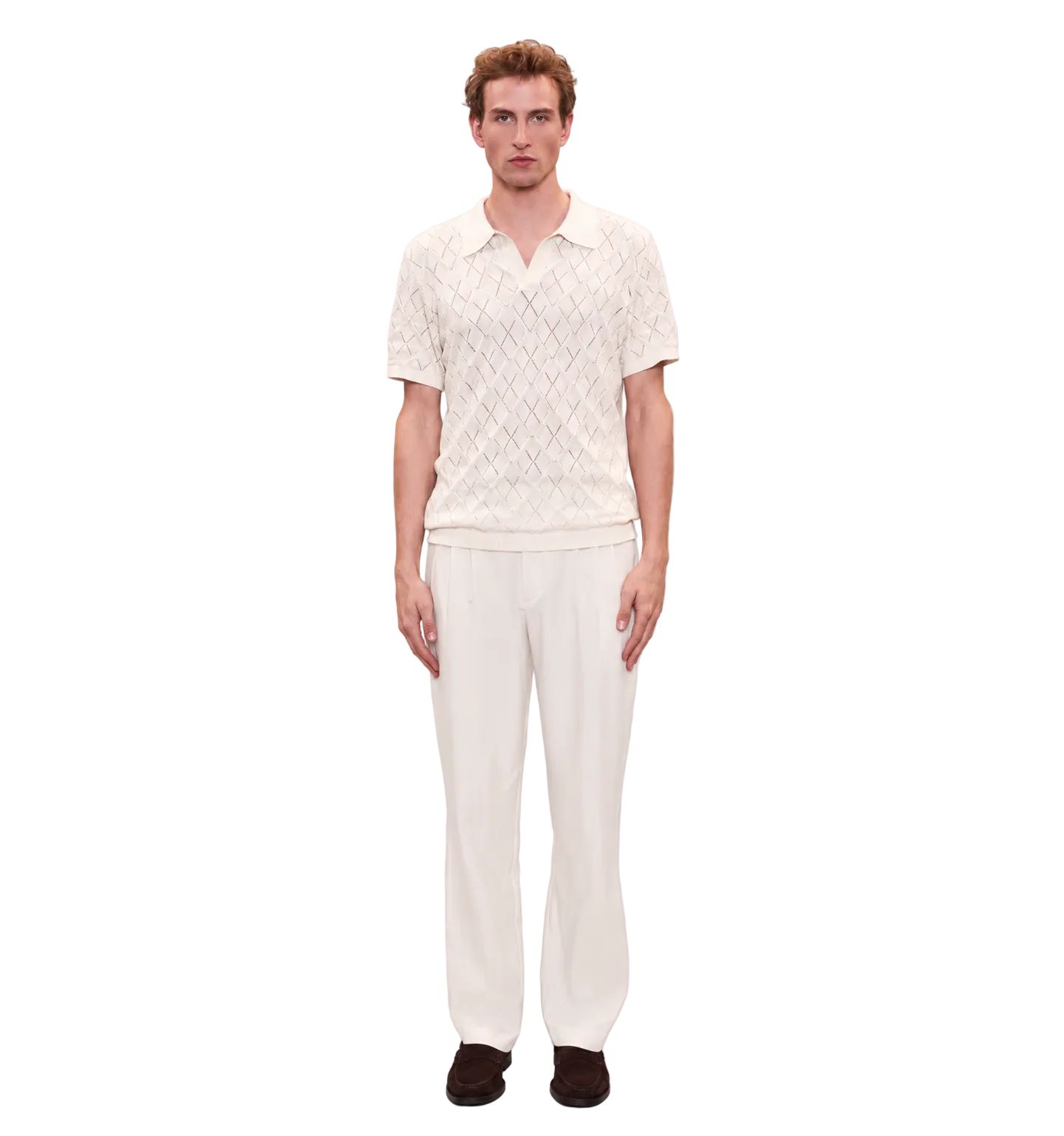 Мужская футболка PCFG Daydreamers Short Sleeve Knit Polo, цвет: Мягкий розовый — фото 7